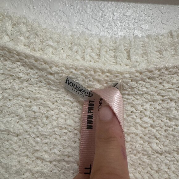 NEW HOUSE OF CB Zaira Cream Chenille Knit Mini Dress Sweater White Large - Picture 7 of 10